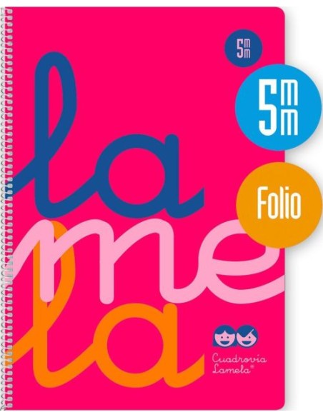 CUADERNO ESPIRAL Fº 80H 90G 5MM ROSA CUADROVIA PP